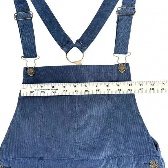 UNIQ Always On Time Blue Corduroy Overall Dress Size M - Picture 9 of 12
